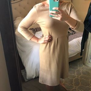 The Limited tan knit dress.